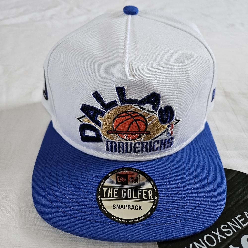 Dallas Mavericks New Era Two-Tone The Golfer Adjustable Hat White Blue